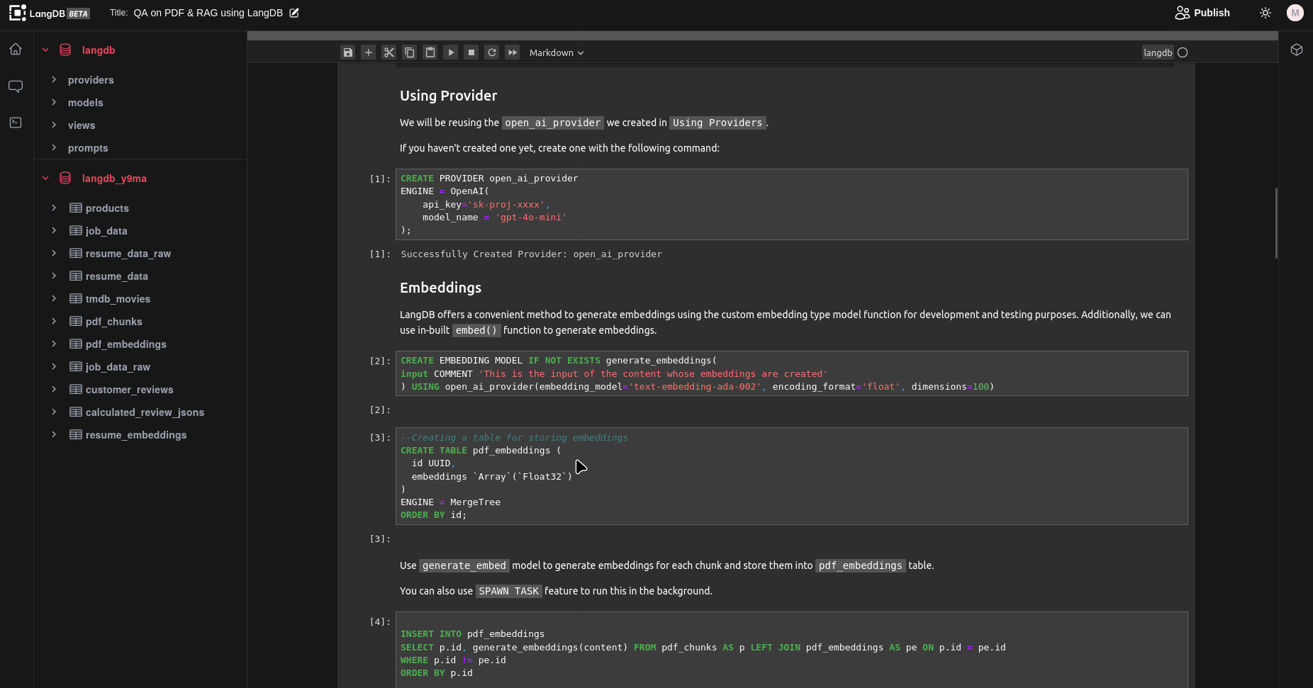 Generating Embeddings